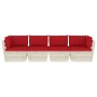 4-seater garden pallet sofa with fir wood cushions by vidaXL, Garden sets - Ref: Foro24-3063450, Price: 325,99 €, Discount: %
