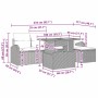 Conjunto de sofá de jardín con cojín 6 pcs Negro