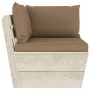 Corner sofa made of garden pallets with impregnated fir cushions by vidaXL, Modular outdoor sofas - Ref: Foro24-3063356, Pric...