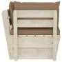 Corner sofa made of garden pallets with impregnated fir cushions by vidaXL, Modular outdoor sofas - Ref: Foro24-3063356, Pric...