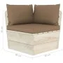 Corner sofa made of garden pallets with impregnated fir cushions by vidaXL, Modular outdoor sofas - Ref: Foro24-3063356, Pric...