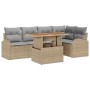 Conjunto de sofá de jardín con cojín 6 pcs beige y gris claro