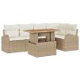 Conjunto de sofá de jardín 6 pcs beige y crema 100 x 55 x 73 cm