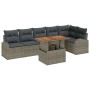 Conjunto de sofá de jardín Manual 7 pcs Gris 100 x 55 x 73 cm