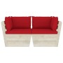 2-seater garden pallet sofa with fir wood cushions by vidaXL, Garden sets - Ref: Foro24-3063390, Price: 185,02 €, Discount: %