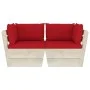 2-Sitzer-Gartensofa aus Paletten mit Kissen aus Tannenholz von vidaXL, Gartensets - Ref: Foro24-3063390, Preis: 186,76 €, Rab...