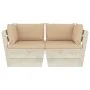 2-Sitzer-Gartensofa aus Paletten mit Kissen aus Tannenholz von vidaXL, Gartensets - Ref: Foro24-3063387, Preis: 212,03 €, Rab...
