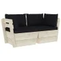 2-Sitzer-Gartensofa aus Paletten mit Kissen aus Tannenholz von vidaXL, Gartensets - Ref: Foro24-3063391, Preis: 185,21 €, Rab...