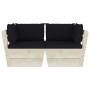 2-seater garden pallet sofa with fir wood cushions by vidaXL, Garden sets - Ref: Foro24-3063391, Price: 185,21 €, Discount: %