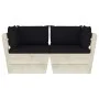 2-seater garden pallet sofa with fir wood cushions by vidaXL, Garden sets - Ref: Foro24-3063391, Price: 179,96 €, Discount: %