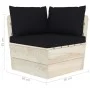 2-seater garden pallet sofa with fir wood cushions by vidaXL, Garden sets - Ref: Foro24-3063391, Price: 179,96 €, Discount: %