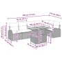 Conjunto de sofá de jardín 7 pcs Negro 100 x 55 x 73 cm