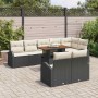 Conjunto de sofá de jardín 9 pcs Negro y crema 100 x 55 x 73 cm