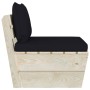 Zentrales Sofa aus Gartenpaletten mit imprägnierten Tannenholzkissen von vidaXL, Modulare Sofas für den Außenbereich - Ref: F...
