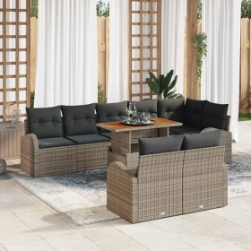 Conjunto de sofá de jardín Manual 9 pcs Gris 100 x 55 x 73 cm