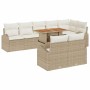 Conjunto de sofá de jardín 9 pcs beige y crema 100 x 55 x 73 cm