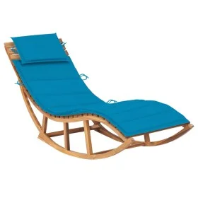 Rocking lounger with solid teak wood cushion by vidaXL, Loungers - Ref: Foro24-3063337, Price: 342,18 €, Discount: %