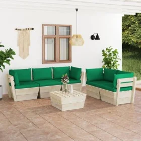 Gartenmöbel aus Paletten, 6-teilig, mit Kissen aus Fichtenholz. von vidaXL, Gartensets - Ref: Foro24-3063521, Preis: 471,75 €...