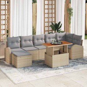 Conjunto de sofá de jardín con cojín 8 pcs beige y gris claro en Sofás de exterior | Comprar online en Foro24