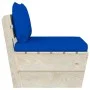 Zentrales Sofa aus Gartenpaletten mit imprägnierten Tannenholzkissen von vidaXL, Modulare Sofas für den Außenbereich - Ref: F...