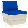 Zentrales Sofa aus Gartenpaletten mit imprägnierten Tannenholzkissen von vidaXL, Modulare Sofas für den Außenbereich - Ref: F...
