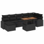 Conjunto de sofá de jardín con cojín 8 pcs Negro