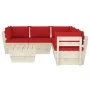 6-teilige Gartenmöbel aus Paletten und Kissen aus Tannenholz von vidaXL, Gartensets - Ref: Foro24-3063534, Preis: 502,25 €, R...