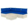 5-piece pallet garden furniture and fir wood cushions by vidaXL, Garden sets - Ref: Foro24-3063490, Price: 417,37 €, Discount: %