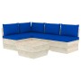 5-teilige Gartenmöbel aus Paletten und Kissen aus Tannenholz von vidaXL, Gartensets - Ref: Foro24-3063490, Preis: 436,80 €, R...