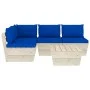 5-piece pallet garden furniture and fir wood cushions by vidaXL, Garden sets - Ref: Foro24-3063490, Price: 417,37 €, Discount: %
