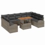 Conjunto de sofá de jardín Manual 10 pcs Gris 100 x 55 x 73 cm