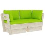 Sofá de palets de jardín 2 plazas con cojines madera de abeto by vidaXL, Garden sets - Ref: Foro24-3063395, Price: 187,31 €, ...