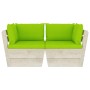 Sofá de palets de jardín 2 plazas con cojines madera de abeto by vidaXL, Garden sets - Ref: Foro24-3063395, Price: 187,31 €, ...