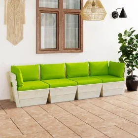 4-seater garden pallet sofa with fir wood cushions by vidaXL, Garden sets - Ref: Foro24-3063455, Price: 307,76 €, Discount: %