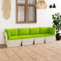 4-seater garden pallet sofa with fir wood cushions by vidaXL, Garden sets - Ref: Foro24-3063455, Price: 325,99 €, Discount: %