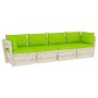 4-seater garden pallet sofa with fir wood cushions by vidaXL, Garden sets - Ref: Foro24-3063455, Price: 325,99 €, Discount: %