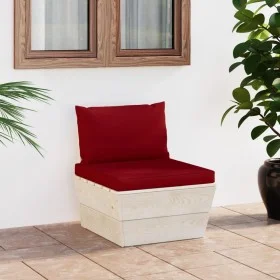 Sofá central de palets jardín cojines madera abeto impregnada by vidaXL, Modular outdoor sofas - Ref: Foro24-3063369, Price: ...