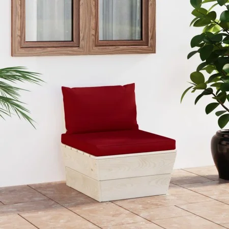 Sofá central de palets jardín cojines madera abeto impregnada by vidaXL, Modular outdoor sofas - Ref: Foro24-3063369, Price: ...