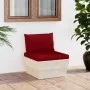 Mittleres Palettensofa für den Garten mit Kissen aus imprägniertem Fichtenholz. von vidaXL, Modulare Sofas für den Außenberei...