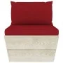 Mittleres Palettensofa für den Garten mit Kissen aus imprägniertem Fichtenholz. von vidaXL, Modulare Sofas für den Außenberei...