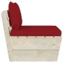 Mittleres Palettensofa für den Garten mit Kissen aus imprägniertem Fichtenholz. von vidaXL, Modulare Sofas für den Außenberei...