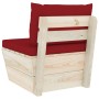 Mittleres Palettensofa für den Garten mit Kissen aus imprägniertem Fichtenholz. von vidaXL, Modulare Sofas für den Außenberei...
