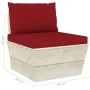Mittleres Palettensofa für den Garten mit Kissen aus imprägniertem Fichtenholz. von vidaXL, Modulare Sofas für den Außenberei...