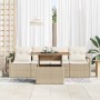 Conjunto de sofá de jardín 5 pcs beige y crema 100 x 55 x 73 cm