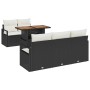 Conjunto de sofá de jardín 6 pcs Negro y crema 100 x 55 x 73 cm