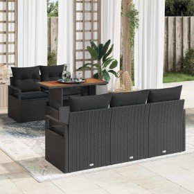 Conjunto de sofá de jardín Manual 6 pcs Negro 100 x 55 x 73 cm