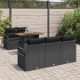 Conjunto de sofá de jardín Manual 6 pcs Negro 100 x 55 x 73 cm
