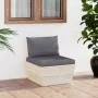 Mittleres Palettensofa für den Garten mit Kissen aus imprägniertem Fichtenholz. von vidaXL, Modulare Sofas für den Außenberei...
