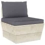 Sofá central de palets jardín cojines madera abeto impregnada by vidaXL, Modular outdoor sofas - Ref: Foro24-3063360, Price: ...