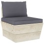 Sofá central de palets jardín cojines madera abeto impregnada by vidaXL, Modular outdoor sofas - Ref: Foro24-3063360, Price: ...
